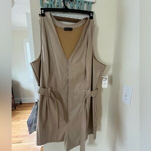 Faux Leather Jumpsuit